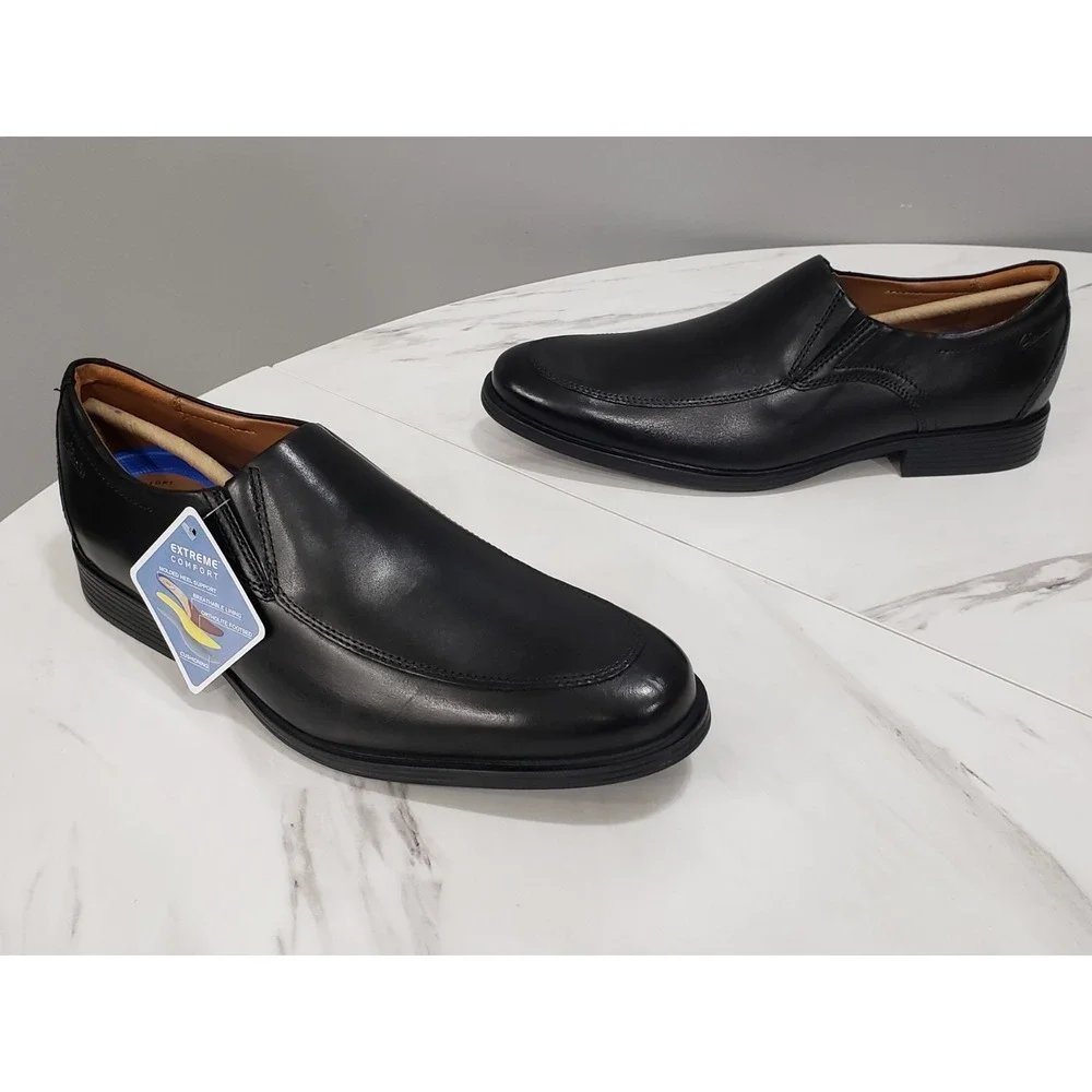 NEW NO BOX SIZE 11 Clarks‎ Whiddon Step Black Leather Loafer Dress Shoes EU 44.5